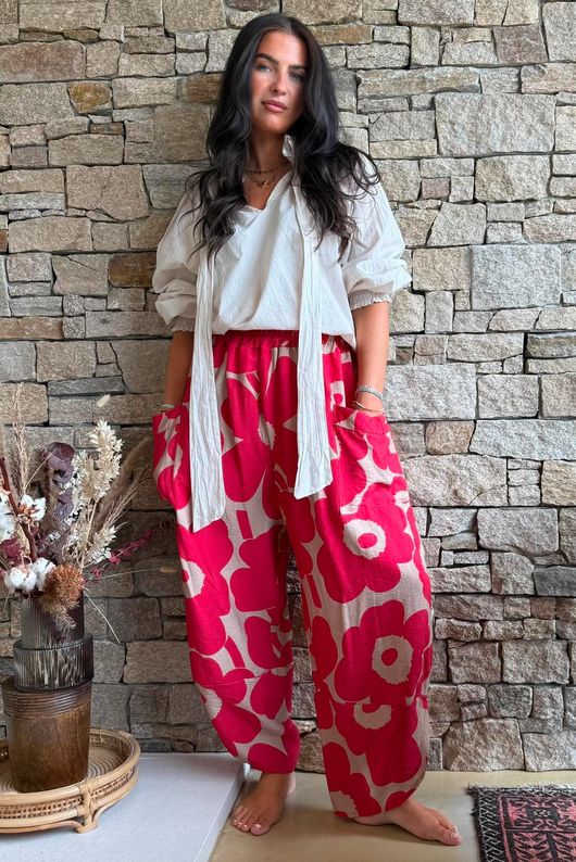 Carnaby Shelby Barrel Pant Ruby & Tan